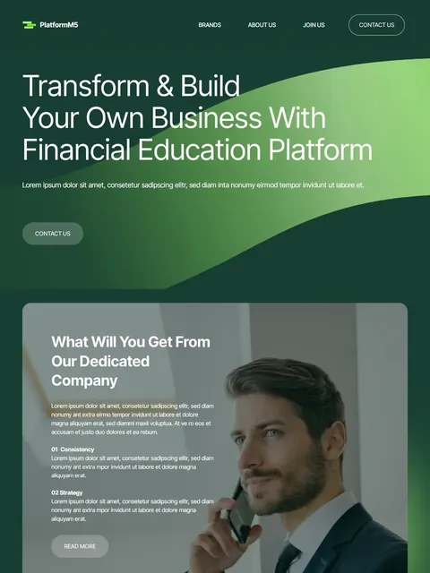 Financial education platform made with Mobirise
